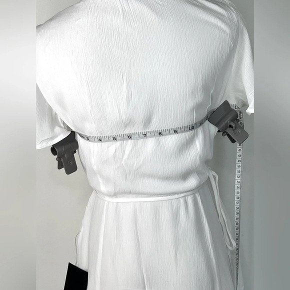Lulu’s Harbor Point White Sheer Chiffon Wrap Dress Size Small and Medium - Picture 12 of 13